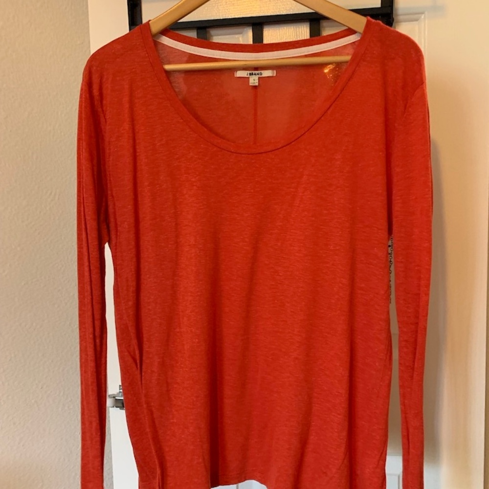 J Brand Scoop Neck Long Sleeve Tee